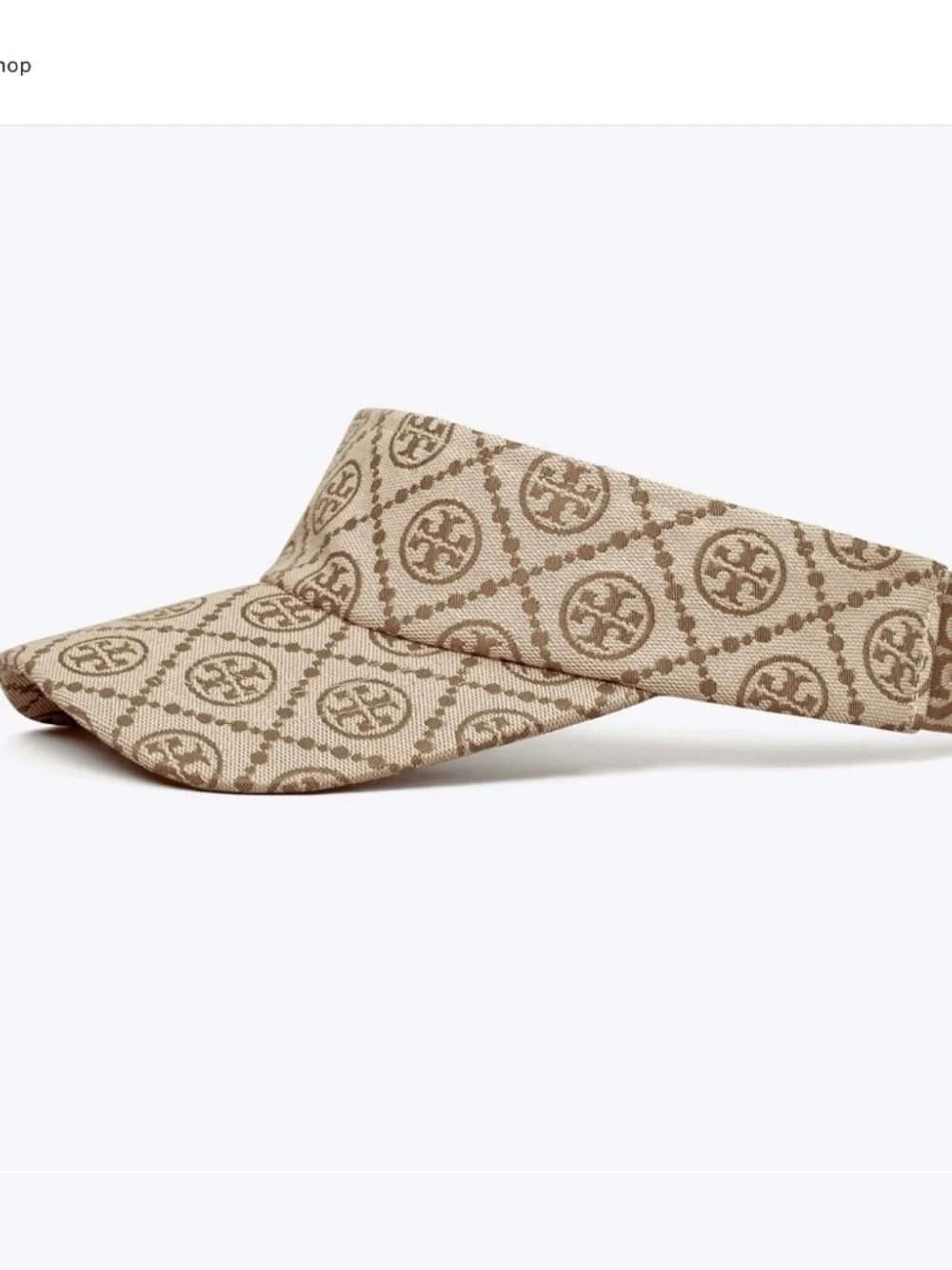 Tory Burch T Monogram Jacquard Visor Hazel NWOT